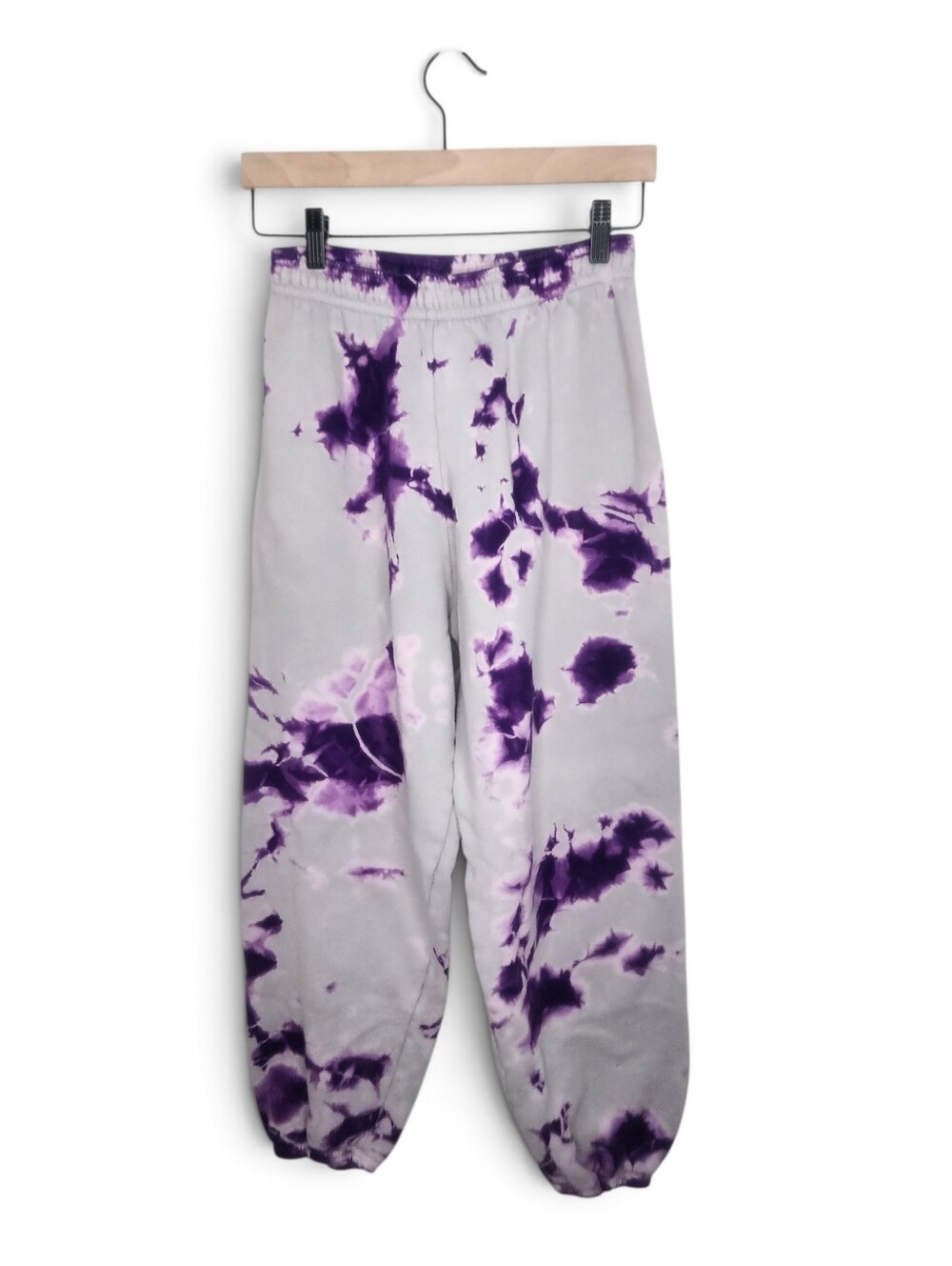 Tie Dye Jogger Sweatpants in Purple and Gray Size S-M